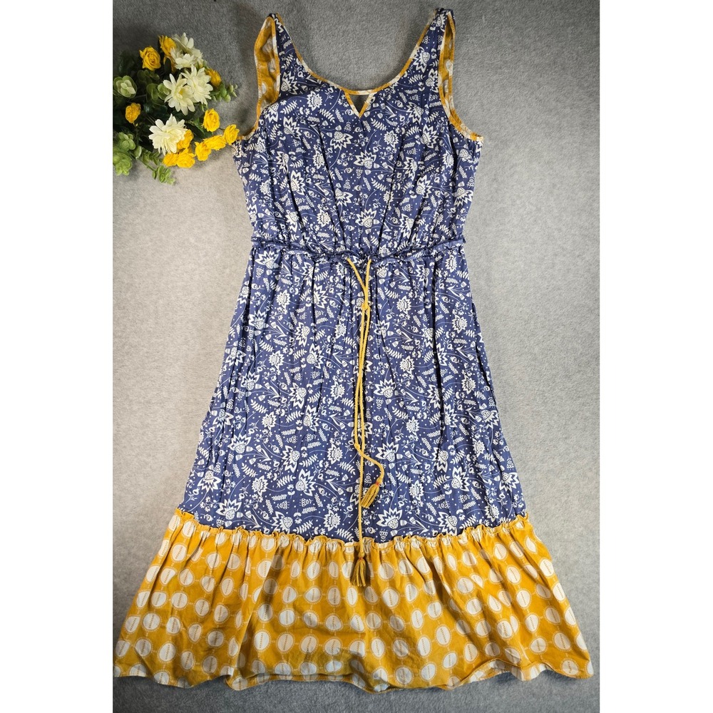 Matilda Jane Womens Wish You Were Here Floral Geometric Midi Dress Medium Cotton - Picture 11 of 15